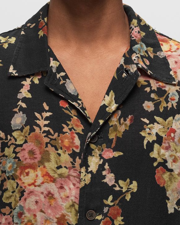 Our Legacy ELDER SHIRT SHORTSLEEVE Black - BLACK FLORAL TAPESTRY PRINT