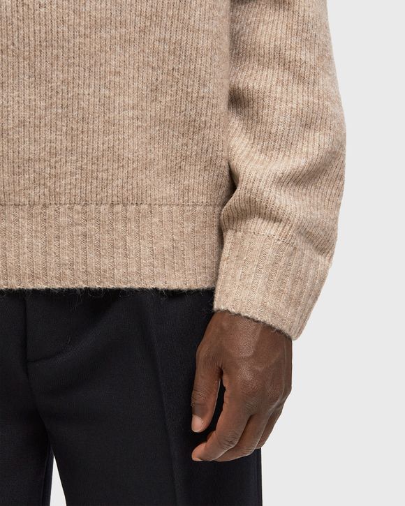 SIGNATURE KNITTED ZIP MOCK