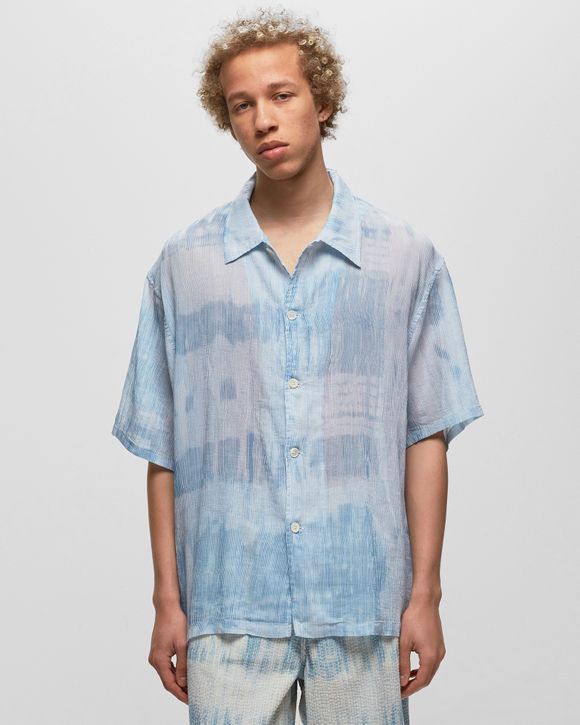 Our Legacy BOX SHIRT SHORTSLEEVE Blue - BLUE BRUSH STROKE PRINT