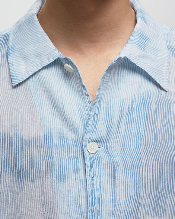 Our Legacy BOX SHIRT SHORTSLEEVE Blue - BLUE BRUSH STROKE PRINT