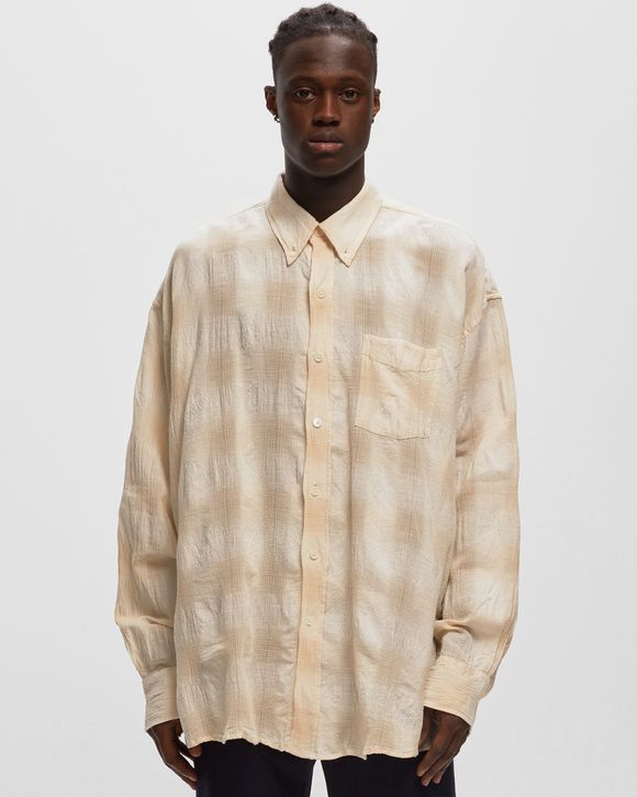 Our Legacy BORROWED BD SHIRT Beige - NATURELLE SPECTRAL CHECK