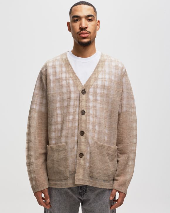 CARDIGAN - GREY DISINTEGRATION CHECK