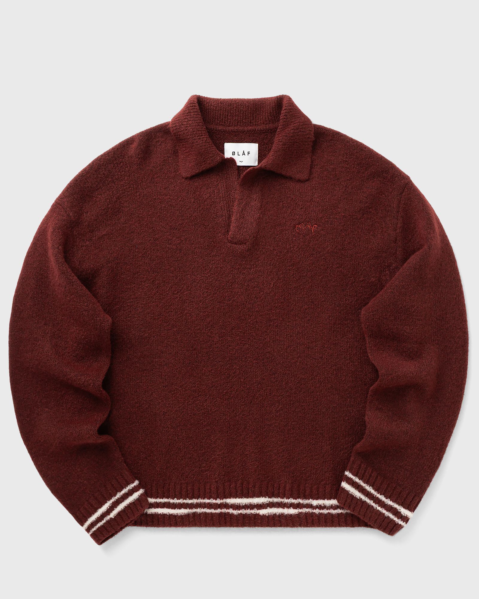 OLAF OLAF CRAFTED DETAIL KNITTED POLO in red