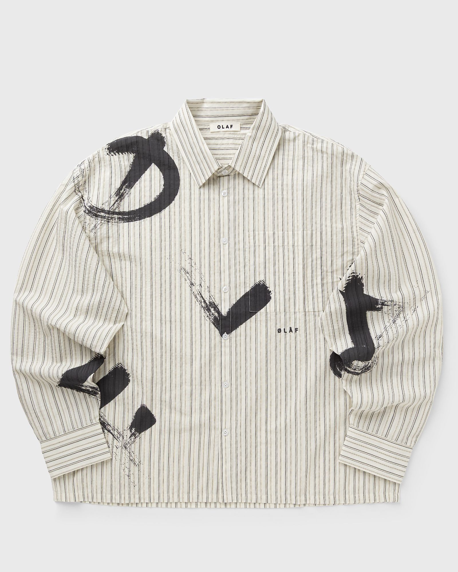 BRUSHSTROKE LOGO STRIPE LS SHIRT