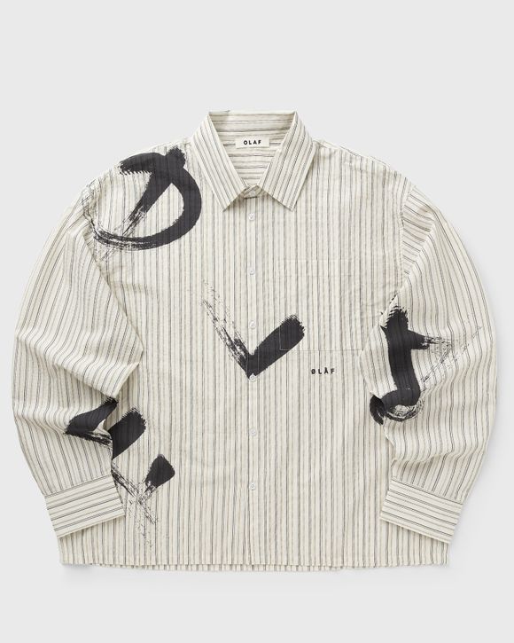 BRUSHSTROKE LOGO STRIPE LS SHIRT