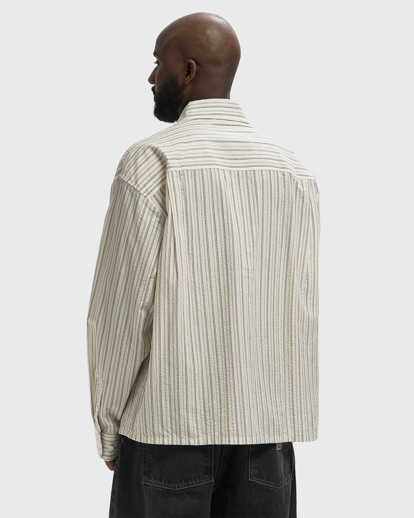 BRUSHSTROKE LOGO STRIPE LS SHIRT