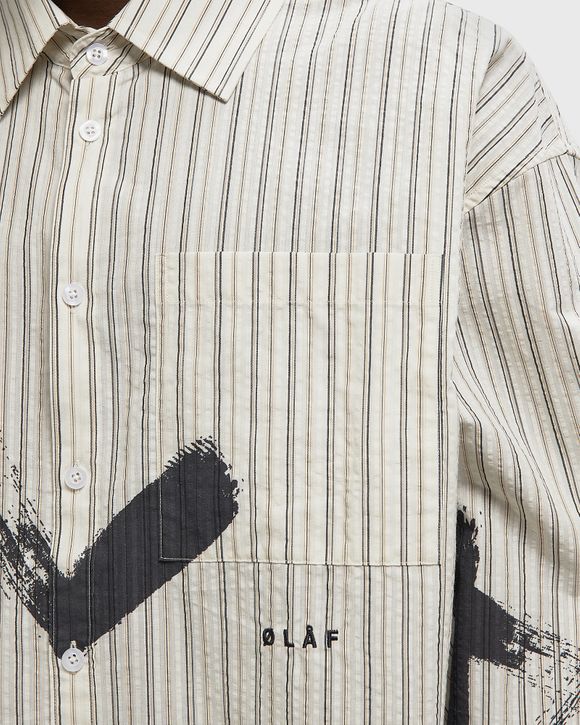 BRUSHSTROKE LOGO STRIPE LS SHIRT