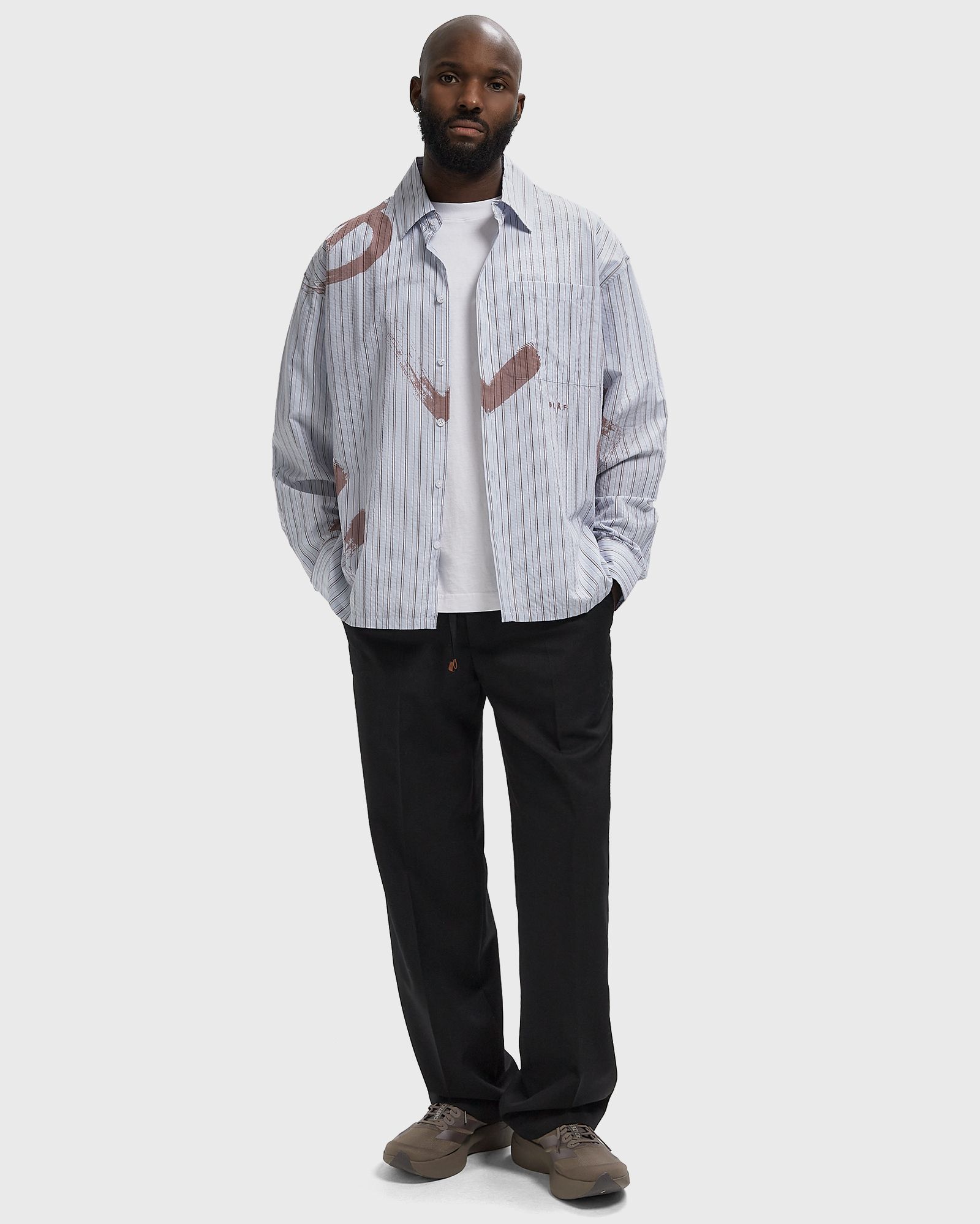 BRUSHSTROKE LOGO STRIPE LS SHIRT