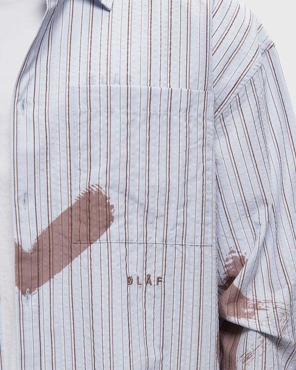 BRUSHSTROKE LOGO STRIPE LS SHIRT