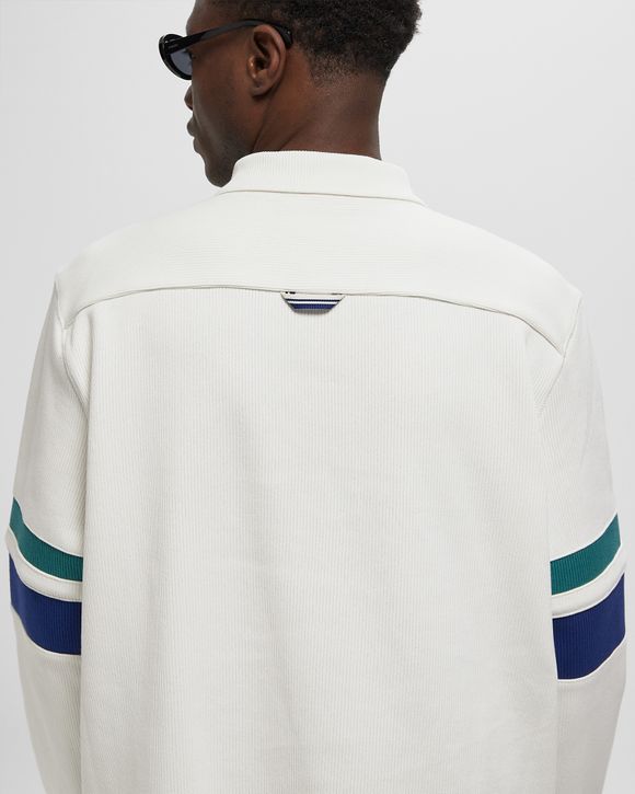 TIPPED SLEEVE COLLARED SWEAT