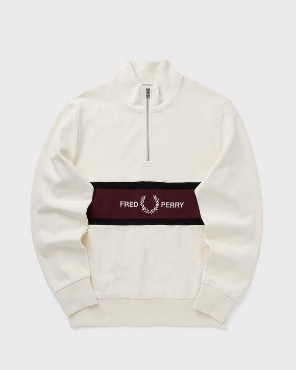 EMBROIDERED PANEL HALF ZIP SWE