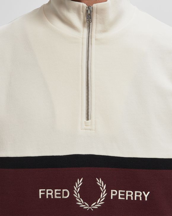 EMBROIDERED PANEL HALF ZIP SWE