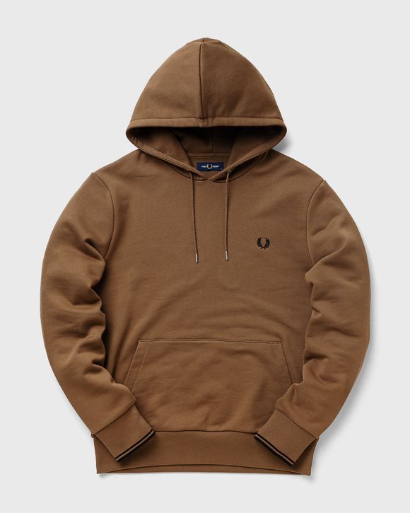 Fred Perry TIPPED HOODED SWEATSHIRT Brown | BSTN Store