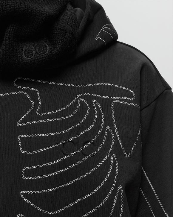 Moose Knuckles X PLEASURES SKELETON GRAPHIC HOODIE Black