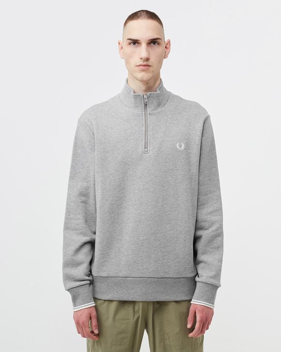 Fred Perry HALF ZIP SWEATSHIRT Grey BSTN Store