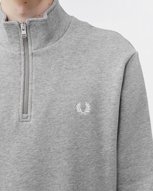 Fred Perry HALF ZIP SWEATSHIRT Grey - STEEL MARL