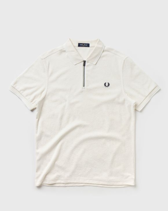 TOWELLING ZIP NECK POLO SHIRT