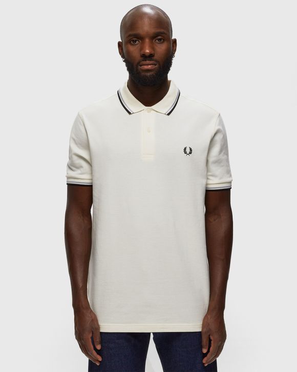 White fred perry store shirt