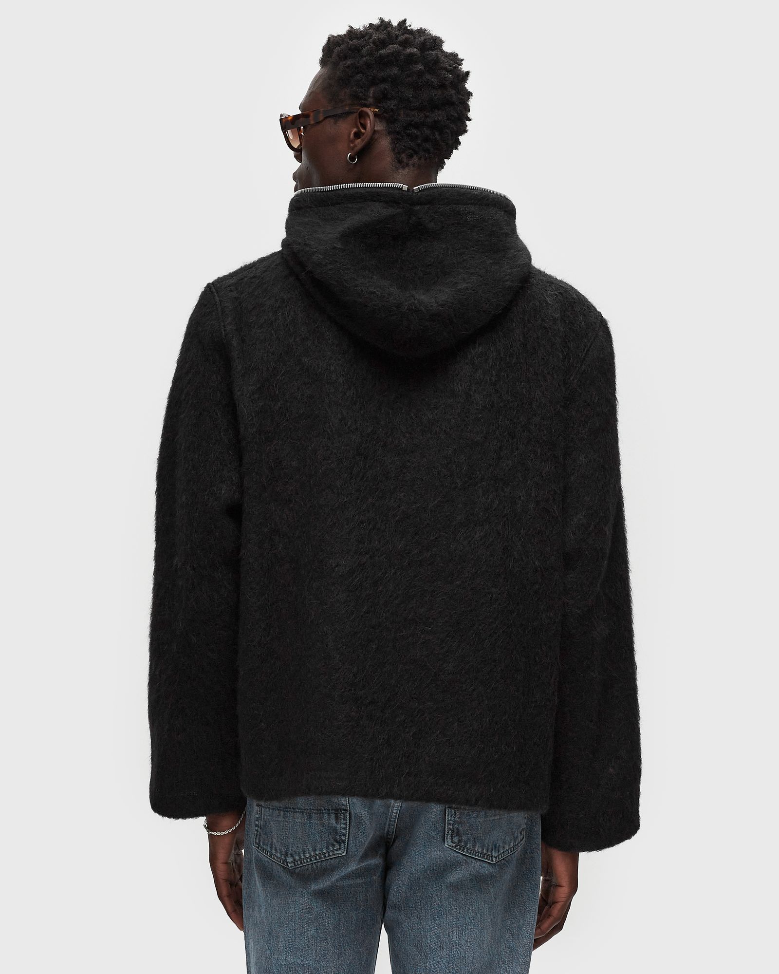 トップス OUR LEGACY full zip hood 44 Our Legacy - Full Zip Hood Black Hairy Wool