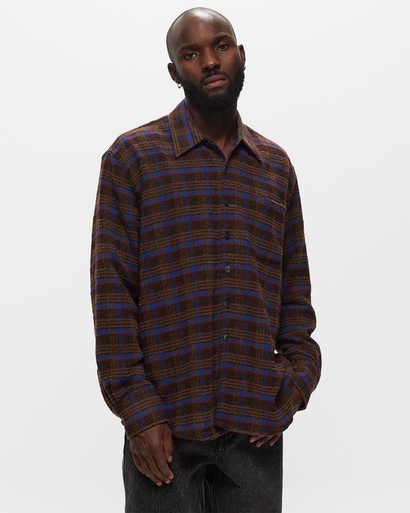 Our Legacy ABOVE SHIRT Blue/Brown - BROWN PANKOW CHECK