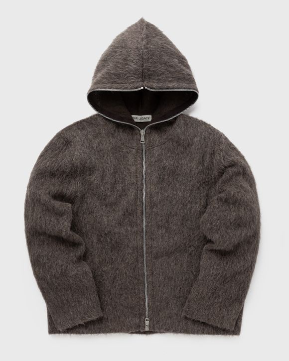 Our Legacy FULL ZIP HOOD Grey - MOLE GREY MOHAIR