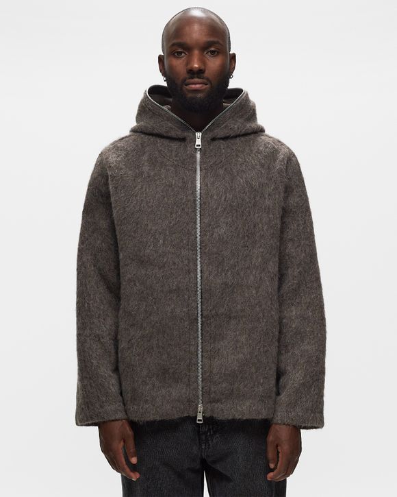 Our Legacy FULL ZIP HOOD Grey - MOLE GREY MOHAIR