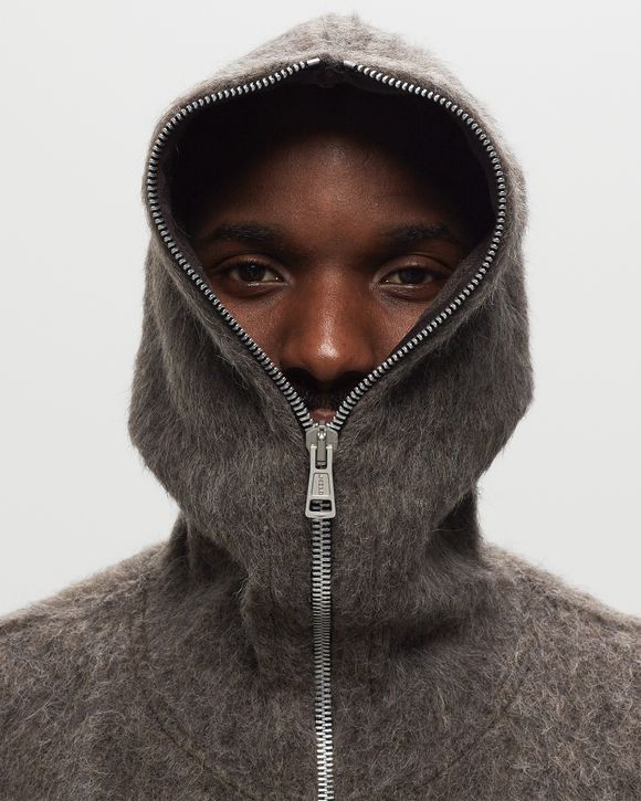 Our Legacy FULL ZIP HOOD Grey - MOLE GREY MOHAIR