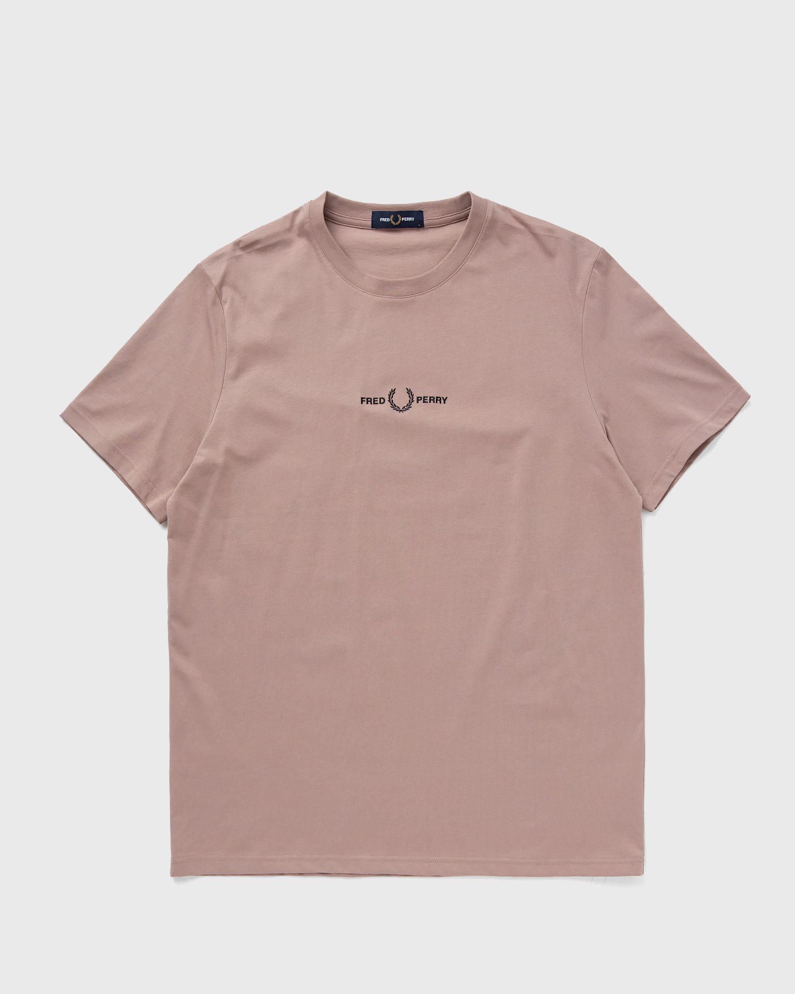 Fred Perry - embroidered t-shirt men shortsleeves pink in größe:l
