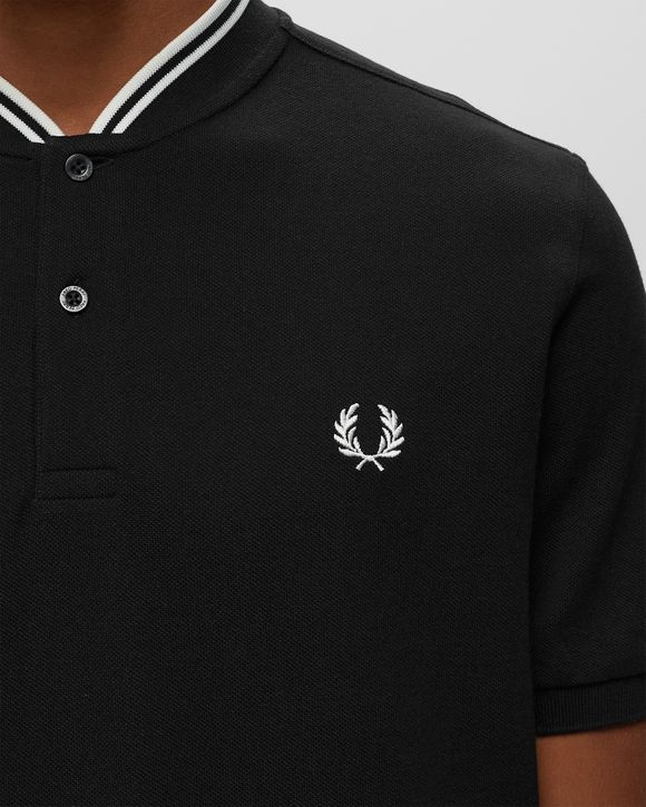 Fred Perry BOMBER COLLAR POLO SHIRT Black - BLACK