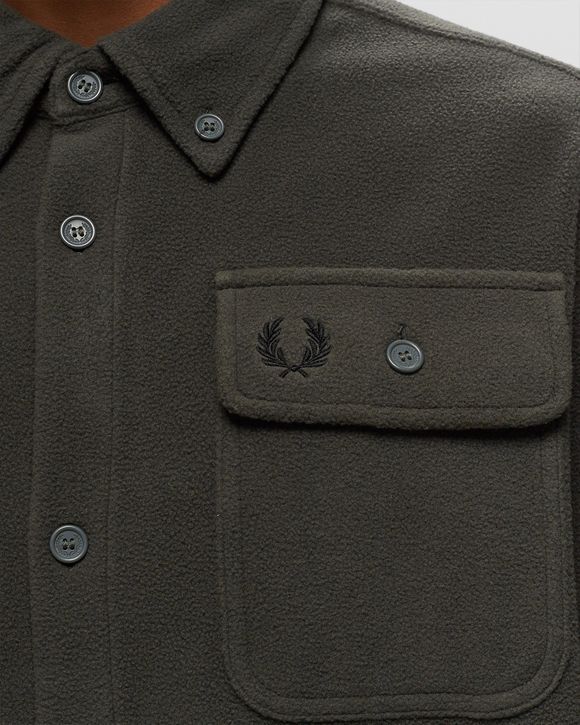 Fred Perry Fleece Overshirt Green | BSTN Store