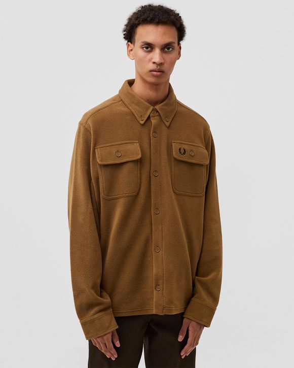 Fred Perry REVERSE FLEECEBACK OVERSHIRT Brown - SHADED STONE