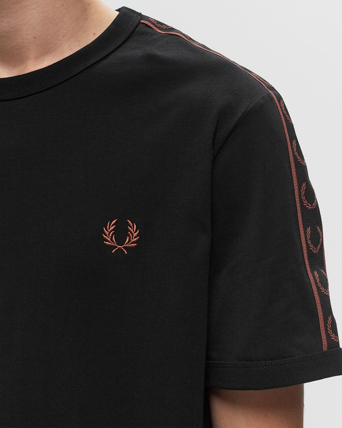 ★FRED PERRY★ Sport Tape Ringer T-Shirt Black AFPM251462010 Fred Perry Taped Ringer T Shirt Black | Mainline Menswear
