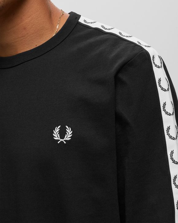 Fred Perry TAPED LONG SLEEVE T-SHIRT Black | BSTN Store