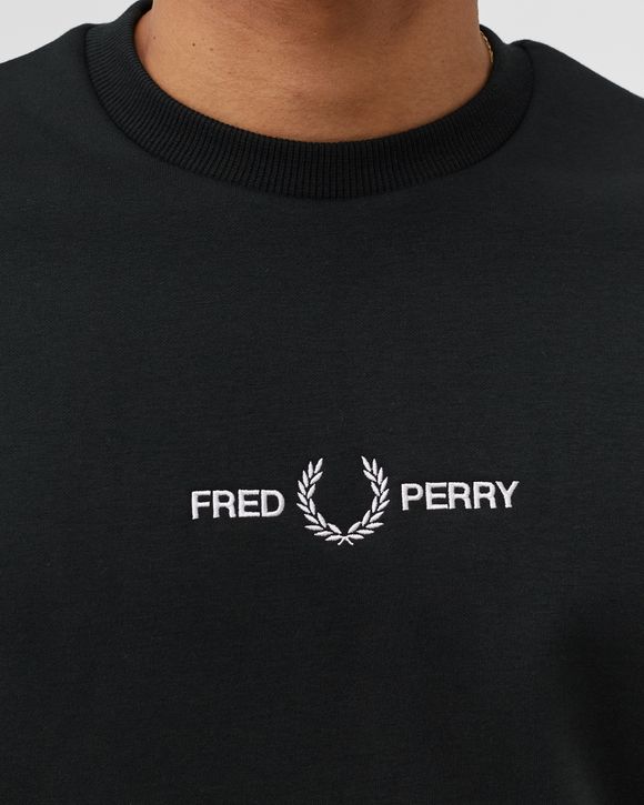 Fred Perry embroidered logo sweat in dark green