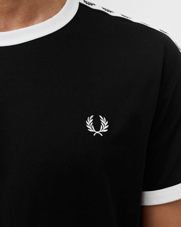 Fred Perry TAPED RINGER T SHIRT Black BSTN Store