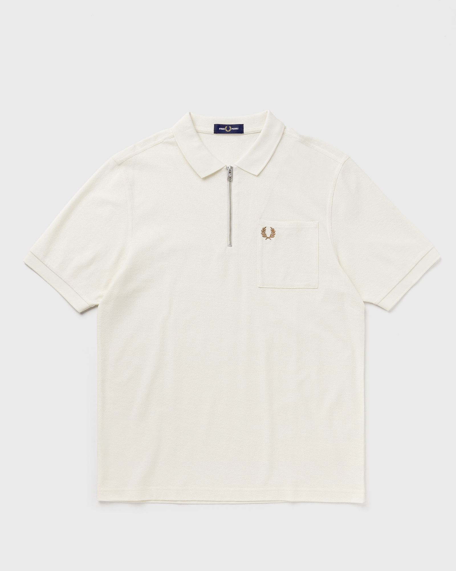 Textured Zip Neck Polo Shirt