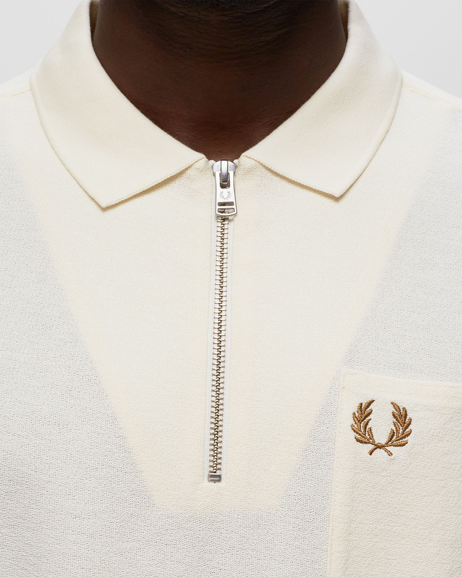 Textured Zip Neck Polo Shirt