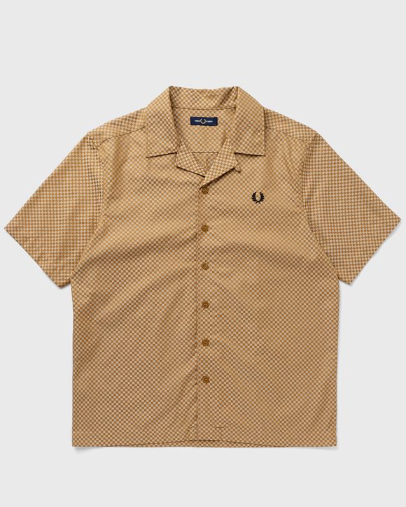 Fred Perry Chequerboard Revere Collar Shirt Brown | BSTN Store