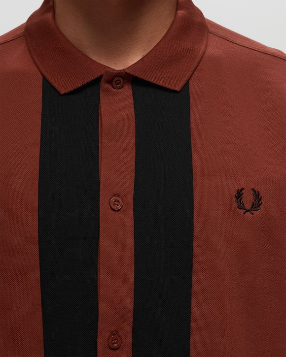 Fred Perry PANEL POLO SHIRT Brown - WHISKEY BROWN