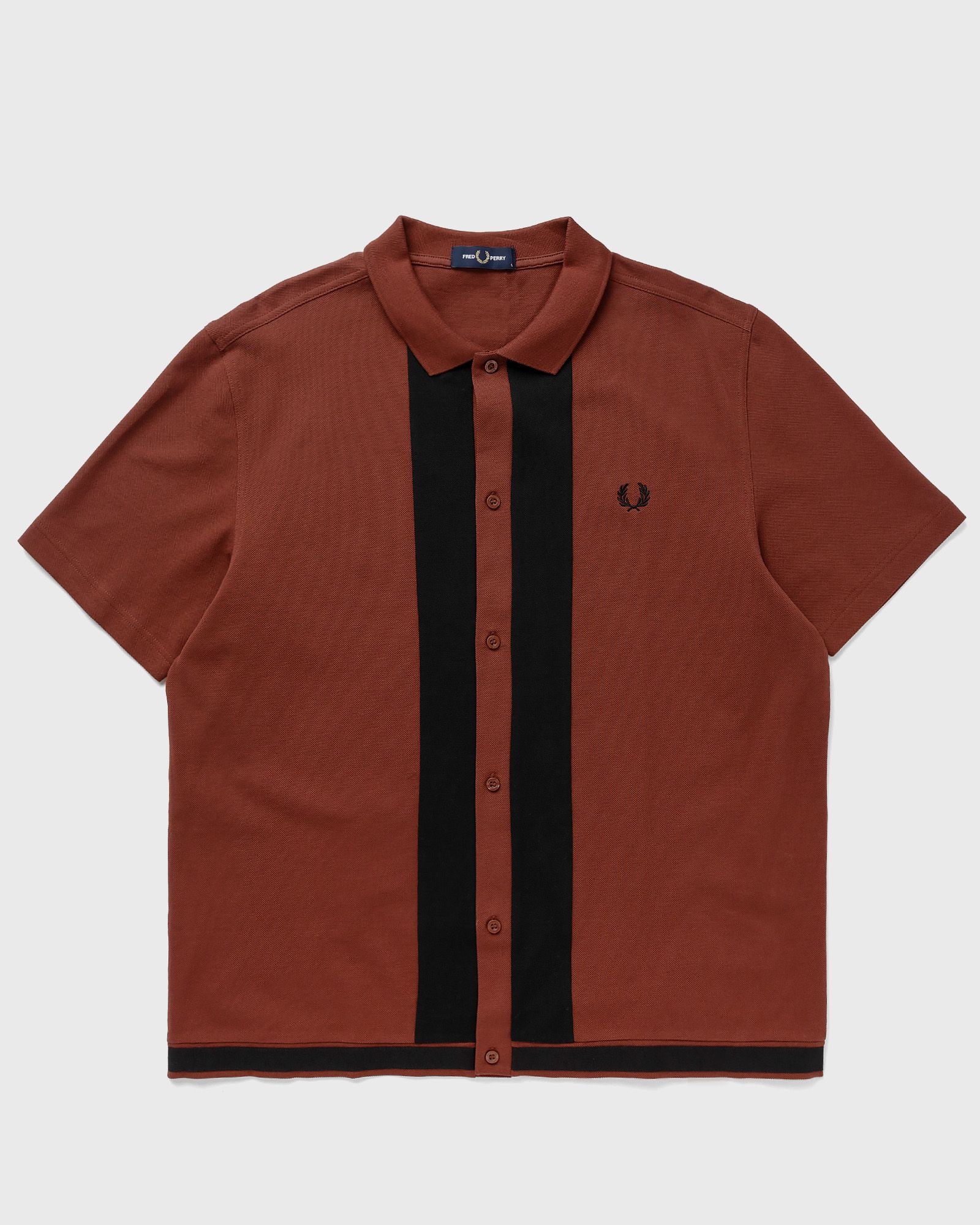 Fred Perry - panel polo shirt men polos brown in größe:l