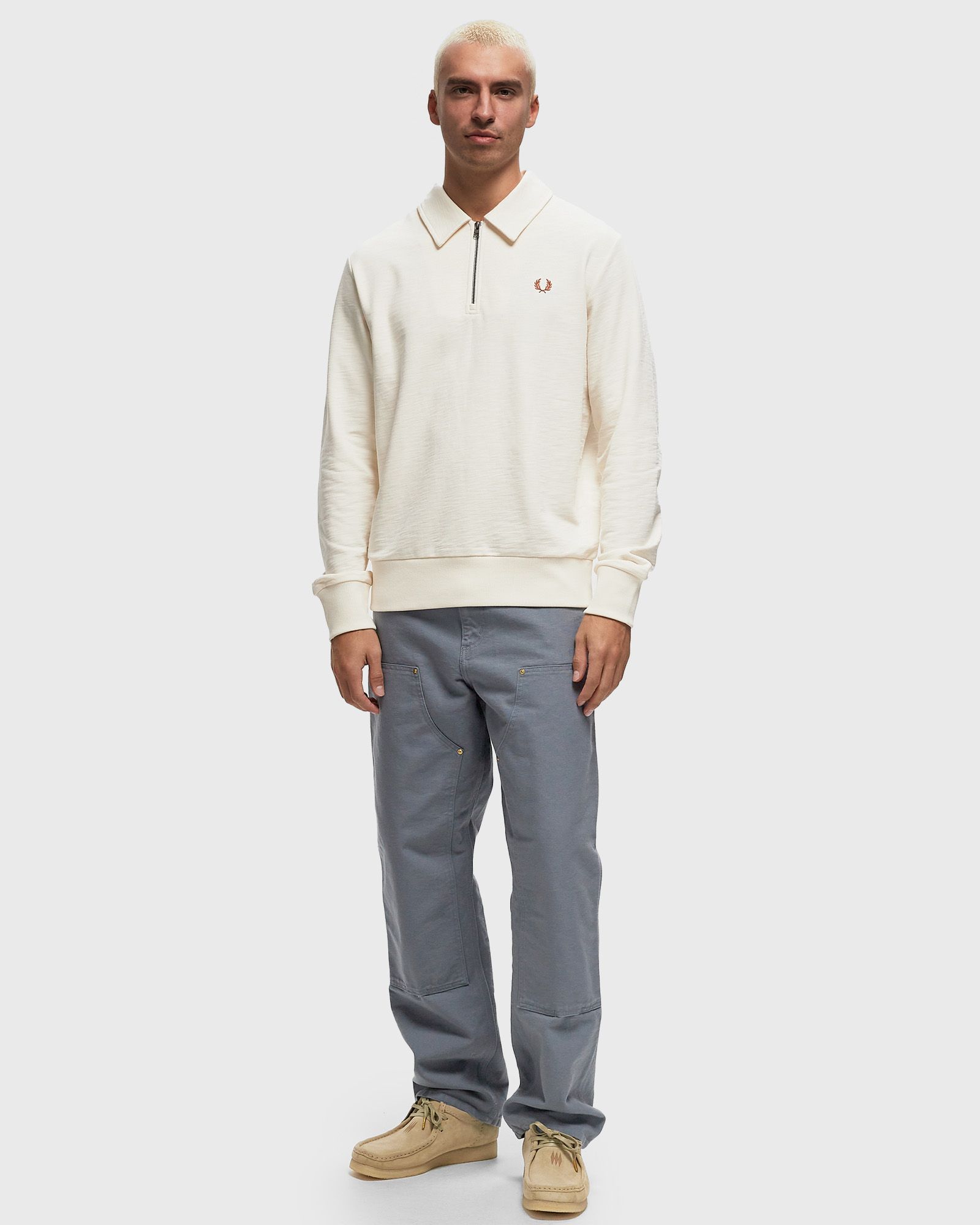 ZIP NECK COLLAR SWEATSHIRT