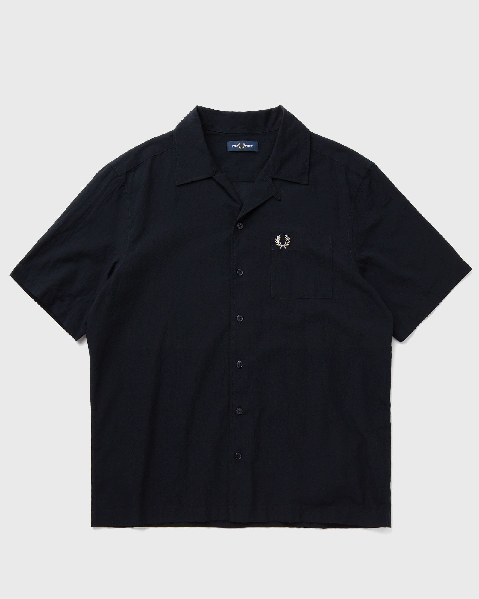 Fred Perry - lightweight texture revere col men shortsleeves blue in größe:l