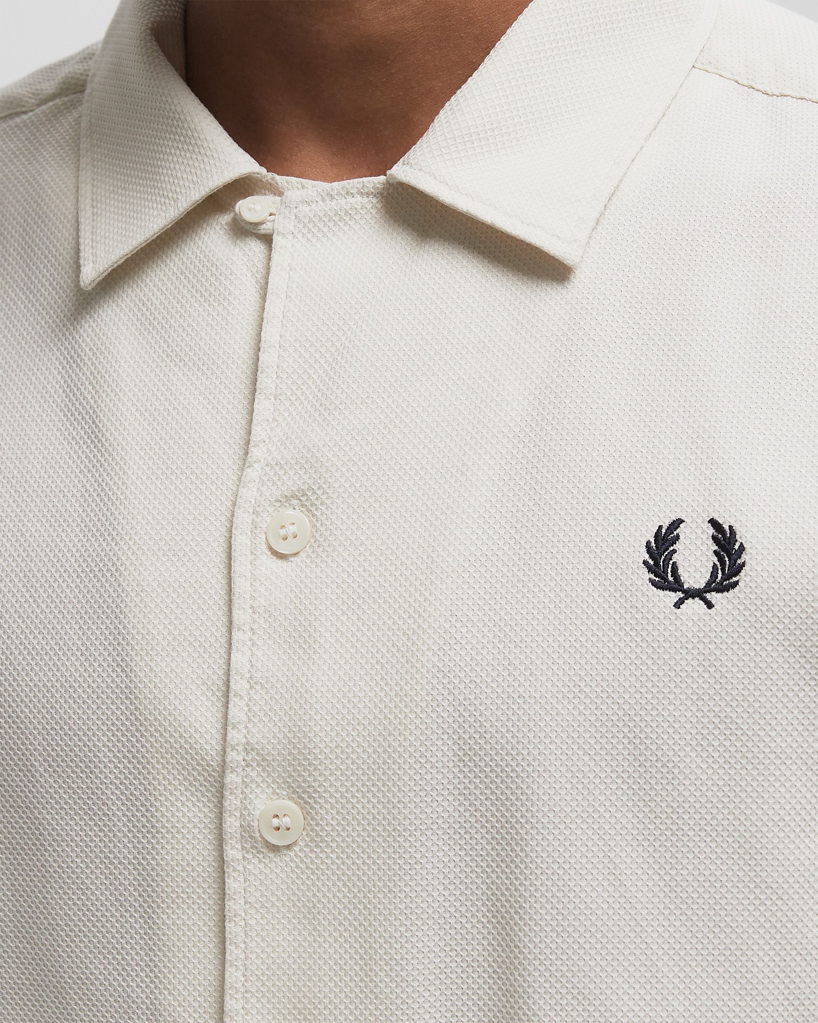 PIQUE TEXTURE REVERE COLLAR SH