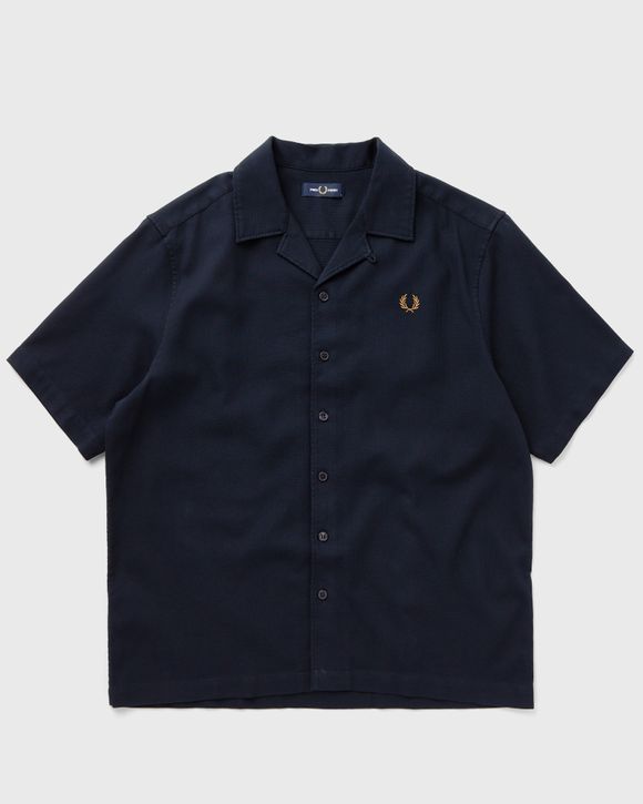 Fred Perry Pique Texture Revere Collar Sh Blue | BSTN Store