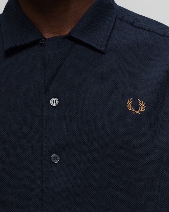 Fred Perry Pique Texture Revere Collar Sh Blue | BSTN Store