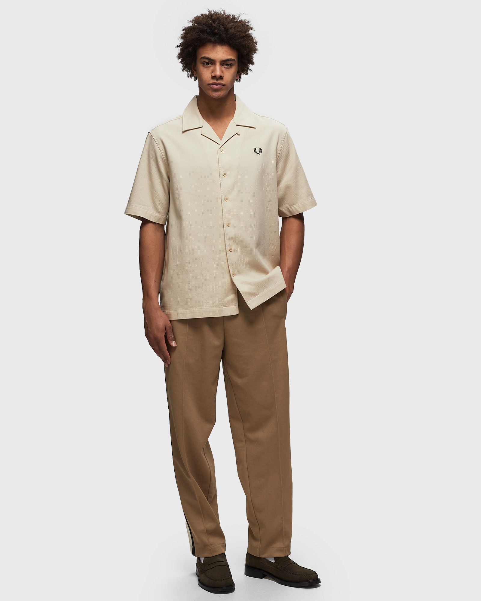 Pique Texture Revere Collar Shirt