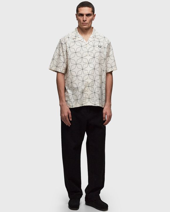 Geometric Print Revere Collar