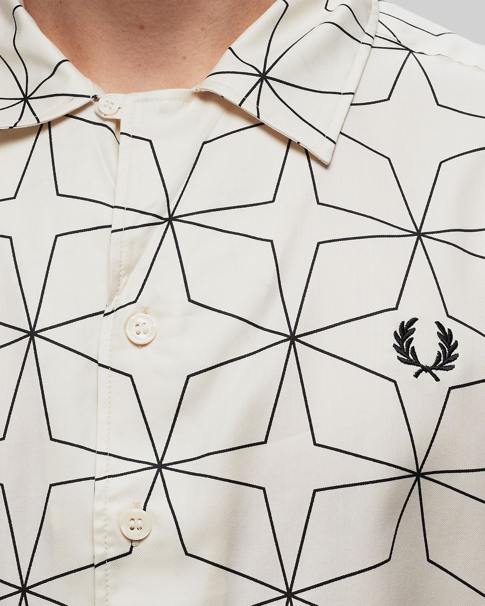 Geometric Print Revere Collar