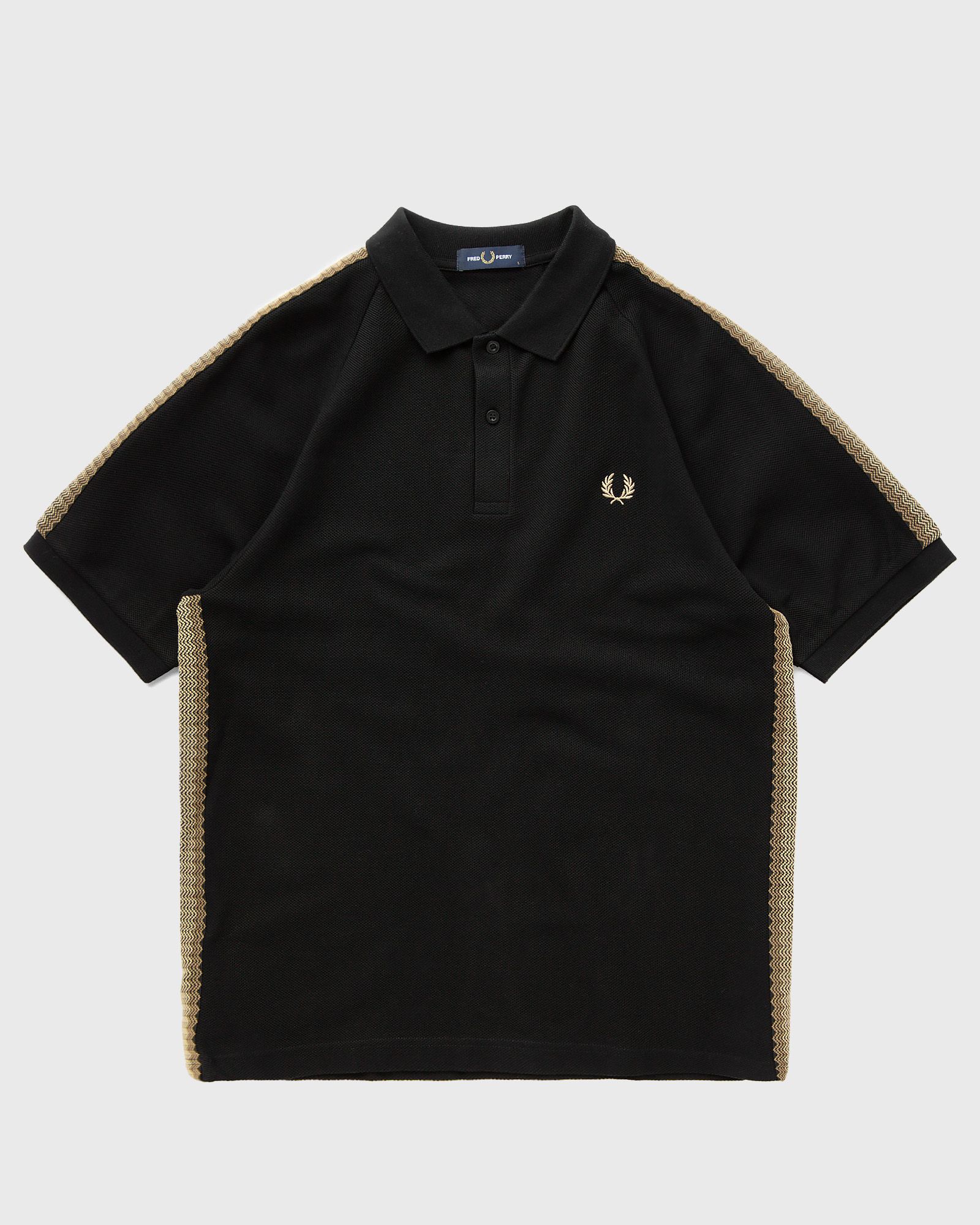 Fred Perry - honeycomb taped polo shirt men polos black in größe:l