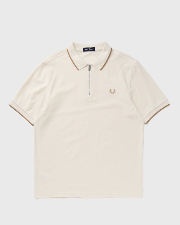 Crepe Pique Zip Neck Polo Shrt